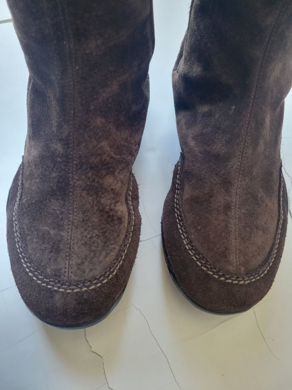 Adidas Opium Torsion boots featuring brown suede and a full zip Vintage Size 7.5 - Picture 3 of 11